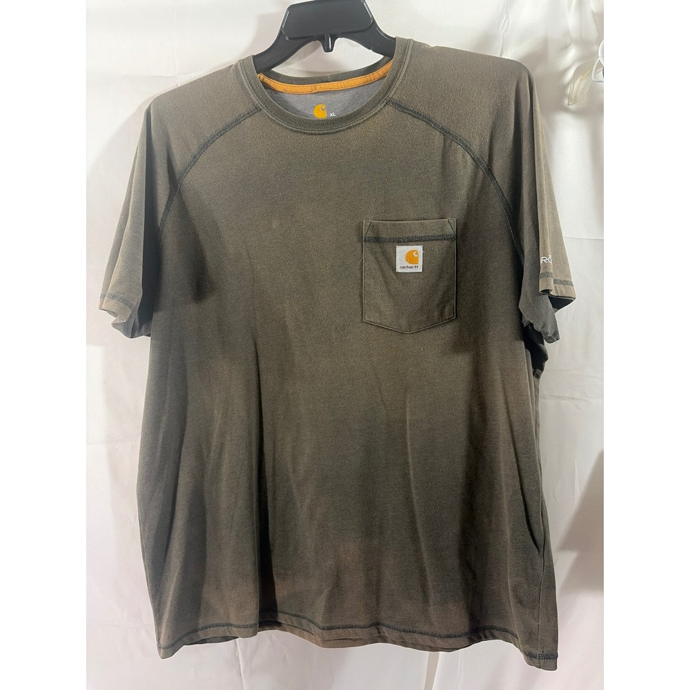Carhartt Force Pocket T Shirt Mens XL Green Fair Faded Relaxed Fit Workwear